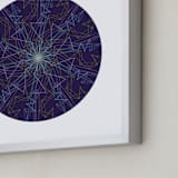 "Planet no.2 Constellation" - Art Print in Blue Green by Jan Shepherd - Frame Close-up