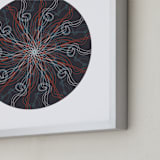 "Planet no.3 Constellation" - Art Print in Blue Red by Jan Shepherd - Frame Close-up