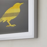 "Yellow Bird" - Art Print in Canary Yellow by Jeff Preuss - Frame Close-up