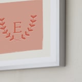"Laurel" - Personalized Art Print in Coral by Kim Dietrich Elam - Frame Close-up