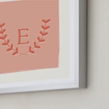 "Laurel" - Personalized Art Print in Coral by Kim Dietrich Elam - Frame Close-up