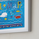 "El Mar" - Art Print in Light Blue by Kimberly Schwede - Frame Close-up