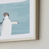 "Naked Penguin" - Art Print in Glacier by Michelle Poe - Frame Close-up