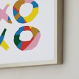 "xoxo - be bright" - Art Print in Mid Century Rainbow by Christina Flowers - Frame Close-up