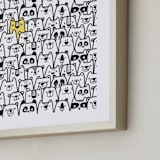 "All the Bears" - Art Print in Yellow & Black by Gila von Meissner - Frame Close-up