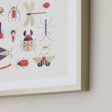 "Bugs Squared" - Art Print in Sand by Dawn Jasper - Frame Close-up