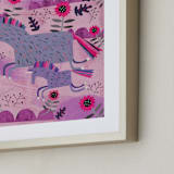 "Unicorn Dance" - Art Print in Lavendar Flower by Chris Lensch - Frame Close-up