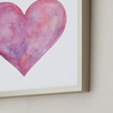 "Pink Watercolor Heart" - Art Print in pretty pink by Kathy Van Torne - Frame Close-up