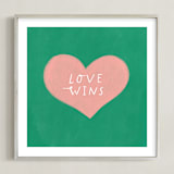 "Love Wins" - Art Print in Emerald Green by Little Miss Missy - Framed