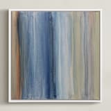 "Nantucket Stripes 2" - Art Print in Seafoam Green by Teodora Guererra - Framed Canvas