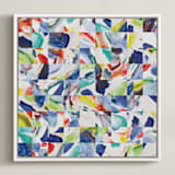 "Bright Collage" - Art Print in Sapphire Blue by Sheron Osiobor - Framed Canvas