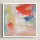 "Sunbathing" - Art Print in Fresh Orange by Julia Contacessi - Framed Canvas