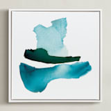 "Shift" - Art Print in Blue by Christine Llewellyn - Framed Canvas