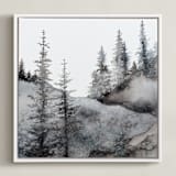 "Timberline" - Art Print in Natural Blue by Katy Abraham - Framed Canvas