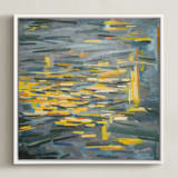 "Convergence 1" - Art Print in Slate by Kelly Johnston - Framed Canvas