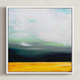"Golden Grain" - Art Print in Golden Sienna by Amy Hall - Framed Canvas