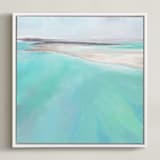 "Aqua Waters" - Art Print in White by Elizabeth Sabine - Framed Canvas