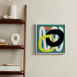"Feather Step Modern " - Art Print in Teal Green by Amantha Tsaros - In a Room