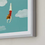 "swimmer" - Art Print in turquoise by Maria Gromek - Frame Close-up