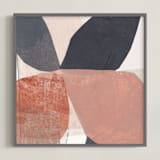 "Pinwheel Flowers I" - Art Print in Terracota Blush by Jaqui Falkenheim - Framed