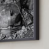 "ruined Pontiac" - Art Print in Black and White by Alaric Yanos - Frame Close-up