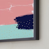 "Golden rain" - Art Print in Acqua Blue by Juliana Zimmermann - Frame Close-up