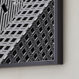 "Squares and Lines" - Art Print in Urban Grey by Brian Collins - Frame Close-up