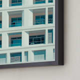 "french squares" - Art Print in Blue White by Jacob Loafman - Frame Close-up