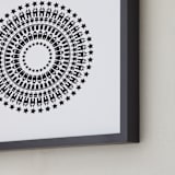 "Robot Mandala" - Art Print in Midnight Black by Jan Shepherd - Frame Close-up