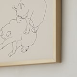 "Sketches after cat IV" - Art Print in Black and Champagne by Catilustre - Frame Close-up