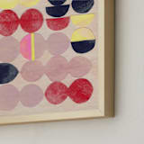 "Crowd 4" - Art Print in Flesh pink, neons and primaries by Victoria Johnson - Frame Close-up