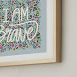 "Brave Flowers" - Art Print in Soft Blue by Jen Owens - Frame Close-up