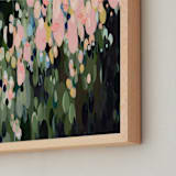 "Laurel Rain" - Art Print in Emerald Green & Pink by Melissa Stone Mangham - Frame Close-up