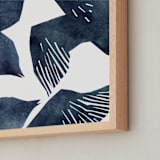 "Indigo Flight" - Art Print in Indigo Blue by Mia Posada - Frame Close-up