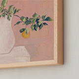 "Orange Branch" - Art Print in Coral Pink by Carolyn Hunt - Frame Close-up