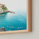"Above the Sea" - Art Print in Mediterranean Aqua by Molly Goodman - Frame Close-up