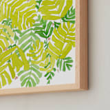 "fresh leaf" - Art Print in moss green by Tae Lee - Frame Close-up