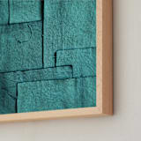 "Gathered Remnants I" - Art Print in Cyan Sky by Debra Pruskowski - Frame Close-up