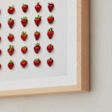 "Strawberries" - Art Print in Ruby Red by Heather Deffense - Frame Close-up