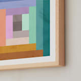"Modern Quilt Geometric" - Art Print in Brights by Field and Sky - Frame Close-up