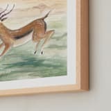 "Antelope" - Art Print in Meadow green by Emilie Simpson - Frame Close-up