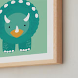 "Lil Dinosaur 1" - Art Print in Ocean by Itsy Belle Studio - Frame Close-up