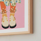 "Daisy Feet" - Art Print in Pink Daisy by Janna Sue Design - Frame Close-up