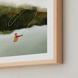 "Cast of One" - Art Print in crisp green by Shannon - Frame Close-up