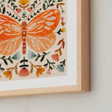 "Colorful Butterfly" - Art Print in Tangerine by Angel Walker - Frame Close-up