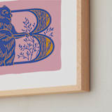 "Animal Alphabet 2" - Art Print in Dusty Pink by Lia Geeter - Frame Close-up
