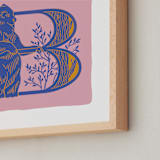 "Animal Alphabet 2" - Art Print in Dusty Pink by Lia Geeter - Frame Close-up