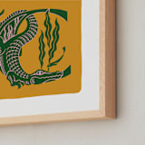 "Animal Alphabet 3" - Art Print in Gold by Lia Geeter - Frame Close-up