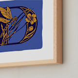 "Animal Alphabet 4" - Art Print in Royal by Lia Geeter - Frame Close-up