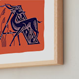 "Animal Alphabet 1" - Art Print in Coral by Lia Geeter - Frame Close-up